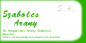 szabolcs arany business card